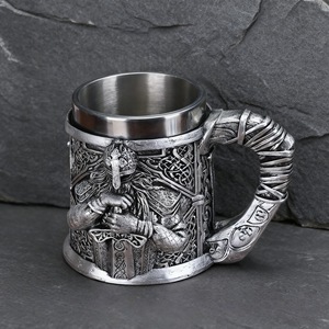Taza de Cerveza Vikinga Medieval Retro con Diseño en Relieve 3D de Cabeza Vikinga, Taza de Café para Bar, Cerveza de Barril - Product Image 4