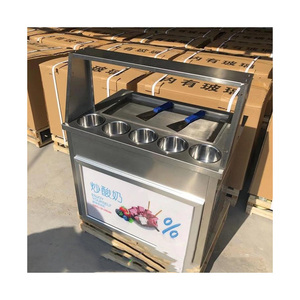 Professional Thailand Ice Cream <b>Roll</b> Making Fried Yogurt Fry Ice Cream Machine - Product Image 3