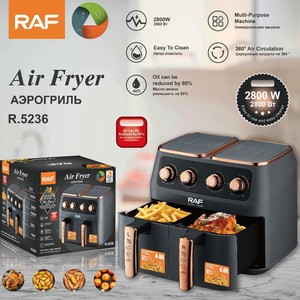 Freidora de Aire Doble Inteligente con Pantalla Táctil para el Hogar, Horno Eléctrico con 2 Cestas Independientes - ¡Gran Oferta! - Product Image 2