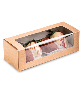 กล่องอาหารกระดาษคราฟท์ขายส่ง ขนาด M พร้อมหน้าต่างใส ป้องกันการรั่วซึม สำหรับโชว์อาหารแบบนำกลับบ้าน รับทำโลโก้ตามสั่ง - Product Image 1