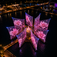 Écran LED mural publicitaire flexible transparent RGB pleine couleur étanche personnalisé XQD-2020-1 pour ascenseur
