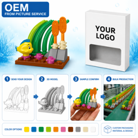 Set de Bloques de Construcción Personalizado Mini Mundo Oceánico con Peces, Corales y Algas Marinas, Juguetes Educativos para Niños para Ensamblaje DIY y Decoración de Escritorio