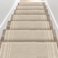 New Material Modern Floor Beige Runner Rug with Design Safety Stair Mats Indoor Non-slip Stair Treads Carpet