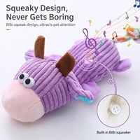 Jouet à mâcher interactif pour chien en peluche avec queue en corde de coton nouée, couineur intégré, pour le nettoyage des dents, vente en gros, personnalisation OEM, directement de l'usine