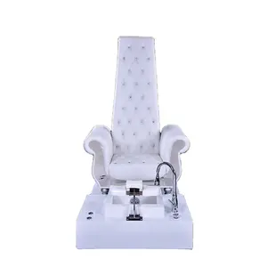Bomacy güzellik salonu mobilyası beyaz ucuz fiyat yüksek geri kral taht pedikür sandalyesi ile kase