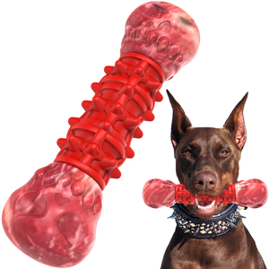 Laboratuarlar ve diğer ırklar için büyük agresif Chewers (kauçuk ve naylon) için KINYU ağır kırmızı yıkılmaz köpek oyuncakları - Product Image 3