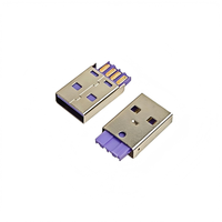 맞춤형 USB 2.0 수 커넥터 4 핀 솔더 종단 장착 맞춤형 컬러 USB 커넥터