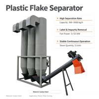 Séparateur d'étiquettes en zigzag pour flocons de PP, PE, HDPE, PET pour ligne de lavage et de recyclage de bouteilles en plastique