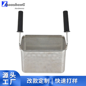 Pasta Basket Fine <b>Mesh</b> Double Handle Perforated Design <b>Strainer</b> Cooking Basket For Pasta - Product Image 4