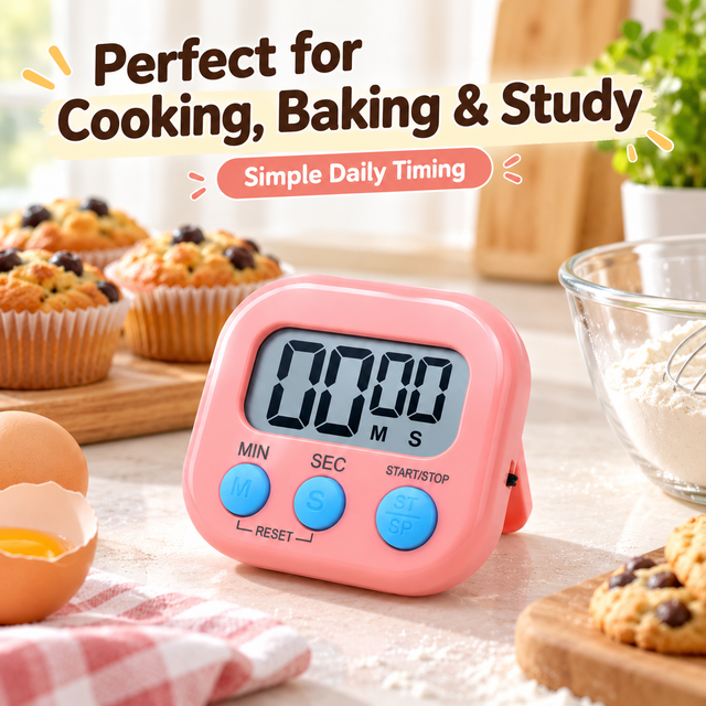Digital Kitchen Timer Magnetic Countdown Count up Timer Large LCD Display 99 Min 59 Sec Cooking Study Timer with Stand