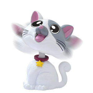 Bobblehead – Gato Blanco con Parche Gris, un Animal Lindo y Juguetón, Perfecto para el Tablero de tu Auto, la Oficina o la Decoración del Hogar - Product Image 4