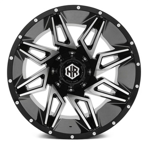 Jantes en alliage forgé de course, design à déport profond, noir fraisé, 9J 10J 12J, 5x127 5x114.3, aluminium 6x139.7 pour Ford F150 2500 Silverado - Product Image 1