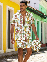 Heren op maat gemaakte carnavals shirt en shorts set 2-delig Caribisch strand outfit ademend geprint zomer vakantie groothandel kleding 2027
