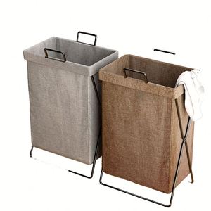 Modern Home <b>Foldable</b> Collapsible Dirty Clothes Storage Organizer Steel Frame <b>Laundry</b> Hamper Waterproof Liner - Product Image 1