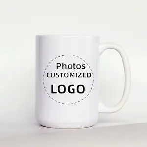 Customized 15OZ Coffee Mugs Photos Print DIY Design Personalized Tea Cups Milk Beer Drinkware Cocoa Caffeine Coffeeware Teaware