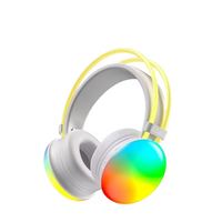 Auriculares Inalámbricos y con Cable de Modo Dual RGB LED para Deportes Electrónicos, Auriculares Over-ear con Luz LED de Arcoíris