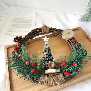 Décoration <span class=keywords><strong>de</strong></span> Noël Mini Xmas Pomme <span class=keywords><strong>de</strong></span> Pin Brindille Guirlande Couronnes <span class=keywords><strong>de</strong></span> Noël pour Porte d'entrée Couronnes <span class=keywords><strong>de</strong></span> Noël personnalisées - Product Image 4
