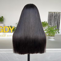 Pelucas de cabello humano virgen vietnamita de corte Romo doble dibujado 20 pulgadas 13x4 frente de encaje Perruque SDD peluca recta de hueso de Vietnam
