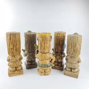 Solar Lights Waterproof Outdoor Garden Decor- Easter Guitar Tiki Statues For Bar Patio Lawn Yard Decorations