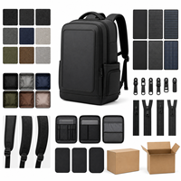 Sac à dos pour ordinateur portable à chargement solaire, noir, grand panneau, sac à dos professionnel avec poche latérale zippée pour les trajets quotidiens et les voyages
