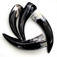 Ensemble de 4 cornes à boire viking écologiques faites à la main, cornes de buffle naturelles, finition naturelle, pour boire du mead, Agate M R S EXPOERTS