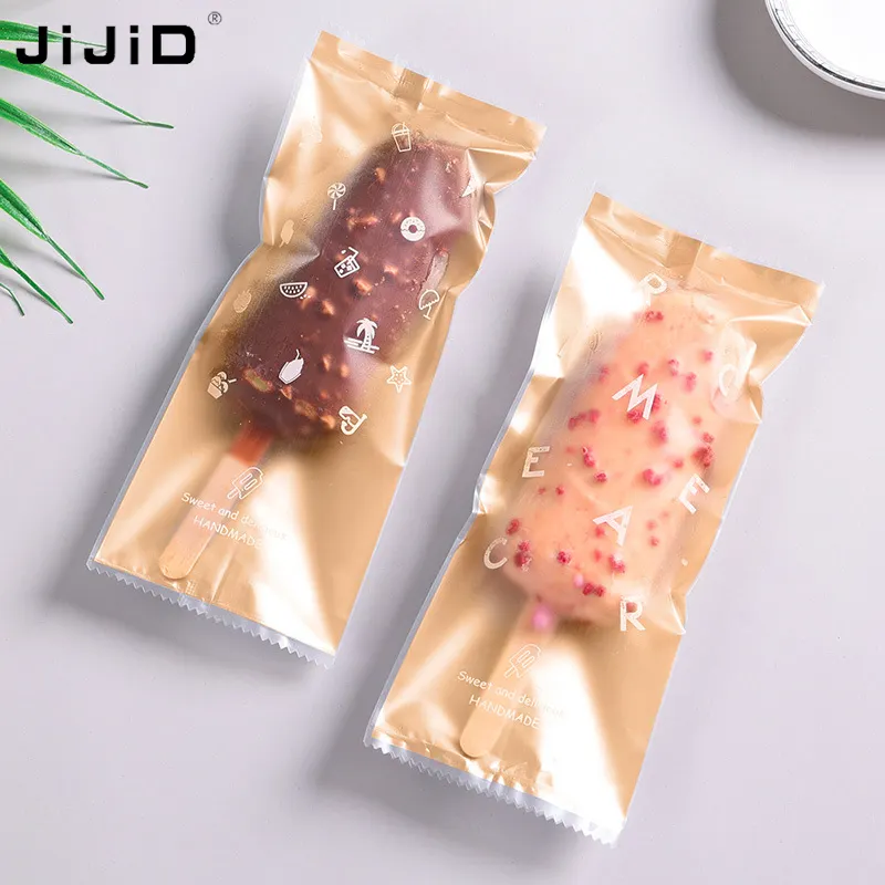 Jijid Chất lượng cao mang nhãn hiệu tùy chỉnh in Ice Popsicle bao bì túi OPP nhựa nhiều lớp thực phẩm cấp túi cho Ice Cream