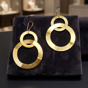 Pendientes de Aro de Latón y Aleación de Cobre Hechos a Mano por Soumya Creations, Chapados en Oro, Estilo Vintage, Diseño Geométrico Étnico, para Mujer, Ideales para Fiestas - Product Image 3