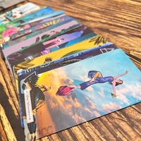 Cartes de tarot personnalisées, feuille d'or rouge, cartes d'oracle, jeu d'affirmation avec dessins et boîte
