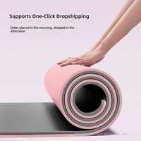 Tapete de Yoga Antideslizante y sin Olor de 8 mm de Grosor, Tapete de Ejercicio de TPE para Gimnasio en Casa y Pilates