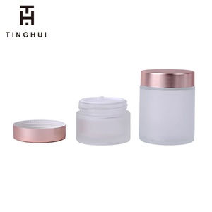 Pot cosmétique en verre dépoli transparent de luxe 2 oz pour beurre corporel, soins de la peau, or rose – 5 ml, 10 ml, 15 ml, 20 ml, 30 ml, 50 ml, 60 ml, 100 ml - Product Image 6