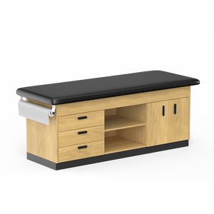 โต๊ะสปาทางการแพทย์สำหรับการนวดที่มีความสูงคงที่สวมใส่สบายสไตล์ตู้สปาคลินิกการตรวจทางกายภาพบำบัดแบบ3ลิ้นชักและ2ประตู - Product Image 3