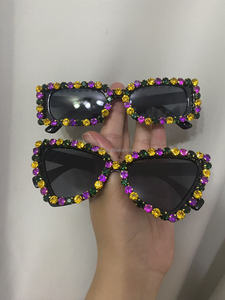 Mardi Gras Edelstein-Sonnenbrillen Mardi Gras Parade-Sonnenbrillen Verzierte Mardi Gras Brillen Mardi Gras Neuheiten <span class=keywords><strong>Mardigras</strong></span> Sonnenbrillen - Product Image 5