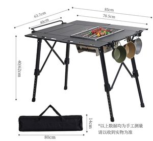 2024 New IGT Easy-Carry Folding <b>Table</b> Outdoor Camping Lifting <b>Table</b> Aluminum <b>BBQ</b> Lightweight Folding <b>Table</b> - Product Image 3