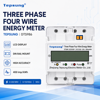 Meter Energi Tiga Fasa DIN Rail ETU01 4 Kawat 380V 100A Kelas 1.0 LCD kWh Meter untuk Pemantauan Daya Industri