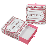Boîte à bijoux rose personnalisée de petite taille, boîte à tiroir rigide en papier de luxe, boîte cadeau pour parfum, boîte à glissière avec logo