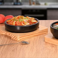 Bol en terre cuite Dolsot Bibimbap, pot en céramique pour la cuisine coréenne, pot Donabe pour Ttukbaegi et ragoûts coréens avec plateau