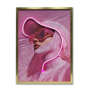 UNIART Poster LED Moderno su Tela Nera, Arte Murale Illuminata, Stampa UV su Porcellana Cristallina, Decorazione d'Interni - Product Image 1