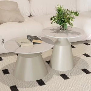 طاولة قهوة باللون الأسود والذهبي لوحة زاوية أعلى البوفيه طاولة جانبية مستديرة - Product Image 6