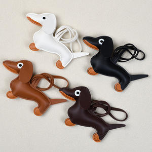 Goreal tas Fashion pesona sabuk wanita gesper lucu anjing kulit PU gantungan kunci pesona tas kasual dan aksesori pakaian - Product Image 2