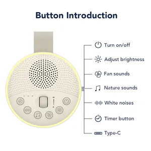 HiFiD New Design HFD-W15 Baby Noise Machine Night Light Soothing Sleep Aid White Noise Speaker Portable White Noise Machine Baby