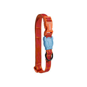 Gibson <b>Collar</b> Red Patterned Adjustable Dog <b>Collar</b> With Blue Cat Tag - Product Image 1