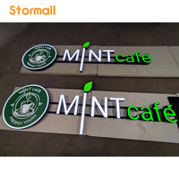 Insegna Luminosa RGB LED Personalizzata per Ristoranti, Logo 3D in Acrilico e Metallo, Cartello Illuminato per Esterni