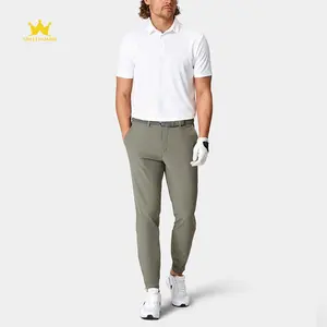 Calças esportivas masculinas respiráveis e elásticas com um design prático de calças com zíper, compatível com personalização de várias cores