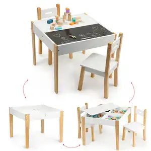 Tableau en bois pour enfants, table de jeu et chaise/meubles pour enfants, ensemble de table d'activité pour enfants pour la vente en gros