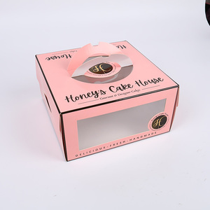 <span class=keywords><strong>Caja</strong></span> de Regalo de Papel Rosa Ecológica de Tamaño Pequeño, <span class=keywords><strong>Caja</strong></span> de Pastel Biodegradable con Tapa Transparente, Solución de Empaque - Product Image 2