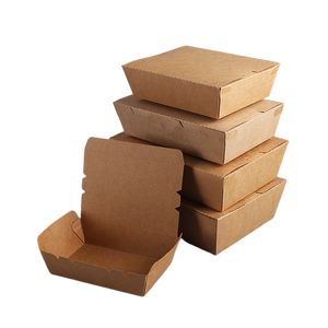 Food Box Paper Boxes Eco-friendly Disposable Square Food Paper Box Kraft Packaging Container 800ml 1000ml 1400ml 1500ml 2000ml