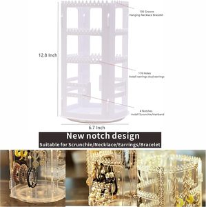 Glamorous Rotating Jewelry Necklace Stand Acrylic Earring Display for Chic Home <b>Decor</b> - Product Image 4