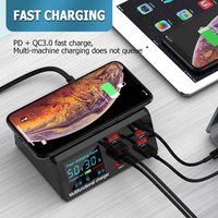 100W Charge rapide 3.0 Chargeur rapide USB 8 ports 10W pour téléphone Charge rapide sans fil Station de charge sans fil multi-appareils