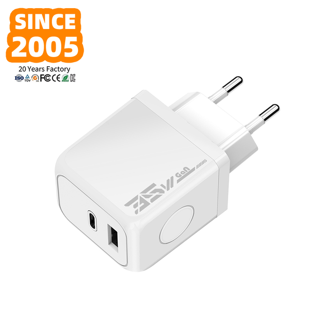 SDL OEM/ODM 35W PD QC3.0 GaN Charger Dual Port USB-C Wall Adapter with Laptop Support for Mobile Phone US EU Plug