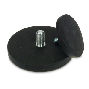 Magneti di Montaggio Rivestiti in Gomma M5 da 43mm, 65LBS, Superficie Verniciata Nera Antigraffio, Magneti con Perno Filettato M6, Bulloni e Dadi Inclusi - Product Image 3